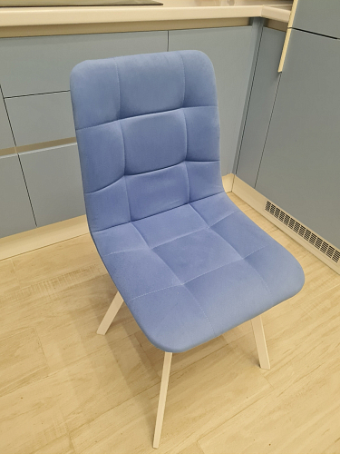 Стул на металлокаркасе Чилли К светло-серый велюр / черный каркас фото покупателя 1378