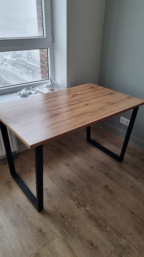 Деревянный стол Лота Лофт 120x75 дуб крафт табачный / черный матовый фото покупателя 856