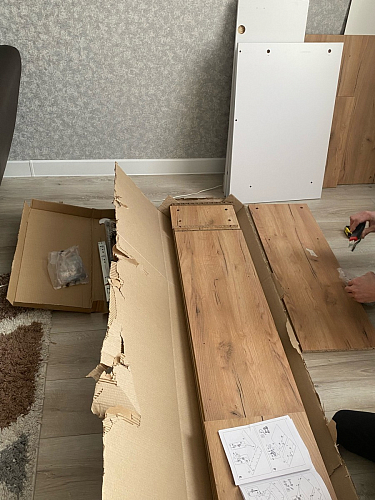 Письменный стол Комфорт 12.71 дуб золотой craft / белая аляска  - Уцененный экземпляр фото покупателя 60