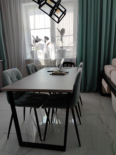 Деревянный стол Лота Лофт 140х80 дуб крафт табачный / черный матовый фото покупателя 92