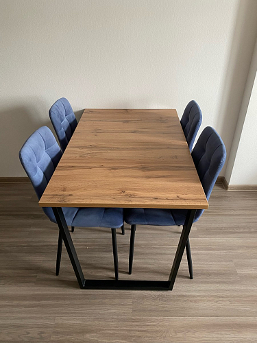 Деревянный стол Лота Лофт 120х75 белый матовый / дуб крафт золотой фото покупателя 563