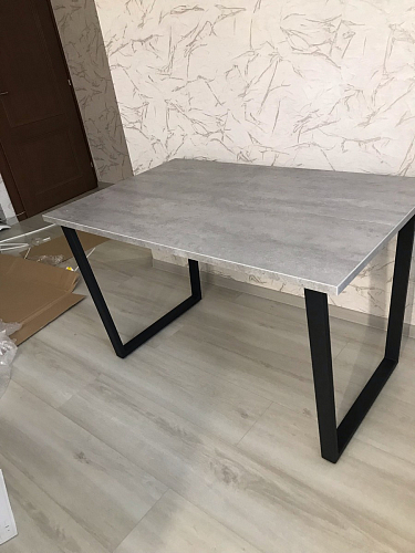 Деревянный стол Лота Лофт 140х80 черный матовый / бетон светлый фото покупателя 106