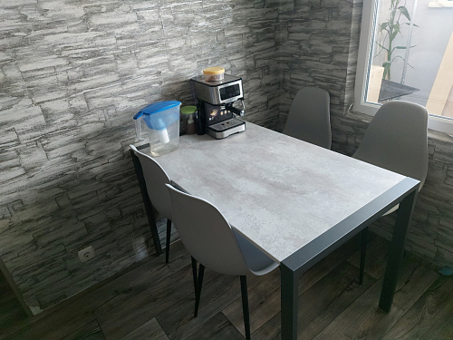 Стол Центавр 120(160)х70х75 файерстоун / черный матовый фото покупателя 70