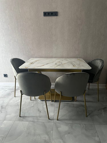 Стол на тумбе Бугун белый / золото фото покупателя 10