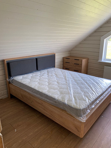 Двуспальная кровать Клауд 160х200 парящая дуб крафт золотой / антрацит фото покупателя 10