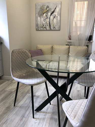 Стул на металлокаркасе Capri голубой фото покупателя 3