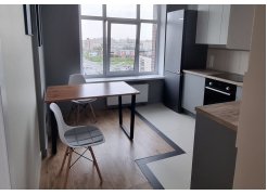 Деревянный стол Лота Лофт 120(160)х75 черный матовый / бетон светлый фото покупателя 858