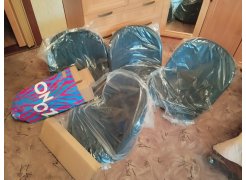 Стул на металлокаркасе Gabi 1 бежевый / черный с серебряными наконечниками фото покупателя 823