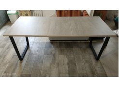 Деревянный стол Лота Лофт 120(160)х75 черный матовый / бетон светлый фото покупателя 552