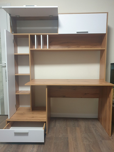 Письменный стол Лайт 03.243 дуб золотой (craft) / белый премиум фото покупателя 162