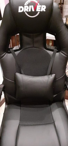 Компьютерное кресло Driver/Драйвер кожзам черный / ткань черный фото покупателя 150
