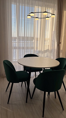 Стул на металлокаркасе Gabi 1 light blue / black / gold фото покупателя 344