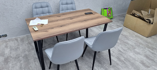 Стол Лота Лофт 140 25 мм черный матовый / бетон фото покупателя 71