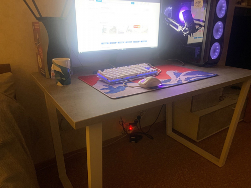 Стол Лота Лофт 140 25 мм черный матовый / бетон фото покупателя 800