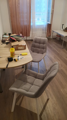 Стул на металлокаркасе Челси велюр коричневый / черный каркас фото покупателя 61