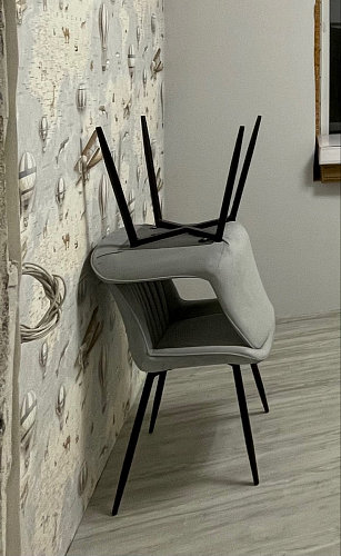 Стул на металлокаркасе Седа К коричневый velvet lux 100 / черный фото покупателя 158