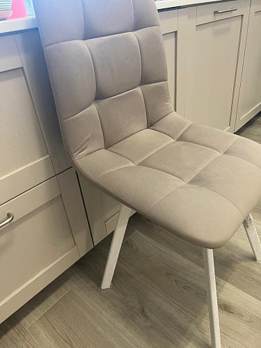 Стул на металлокаркасе Чилли К светло-серый велюр / черный каркас фото покупателя 603