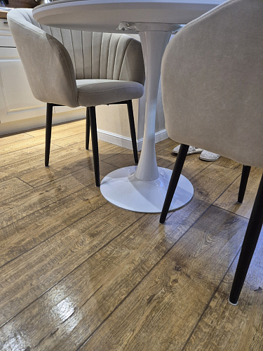 Стол Тулип 90х73 белый мрамор / золото фото покупателя 63