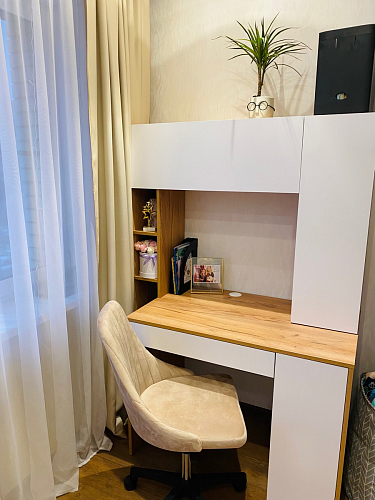 Письменный стол Комфорт 12.71 дуб золотой craft / белая аляска фото покупателя 143