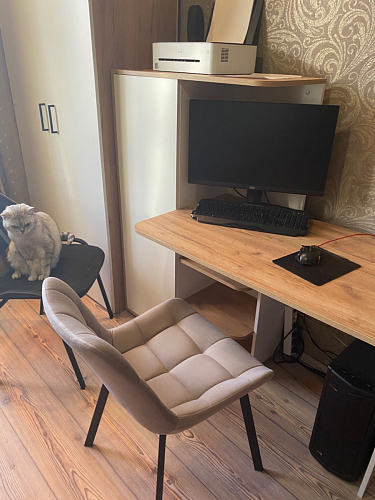 Стул на металлокаркасе Челси бежевый / белый каркас фото покупателя 174