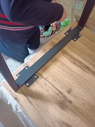 Деревянный стол Лота Лофт 140х80 дуб крафт табачный / черный матовый фото покупателя 920