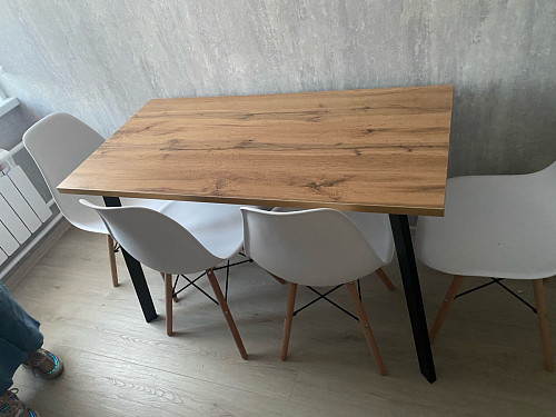 Стол Тринити Лофт 120 32 мм бетон / черный матовый фото покупателя 181