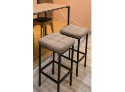 Барный стул Лофт кожзам темно-серый / черный матовый фото покупателя 70