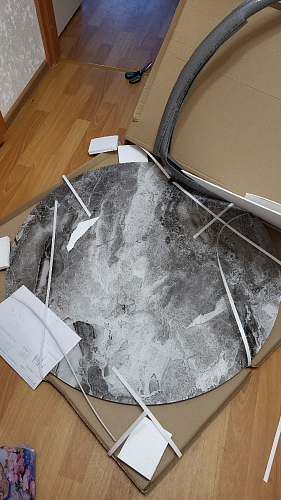 Стеклянный стол Анселм белый фото покупателя 19