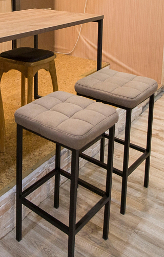 Барный стул Лофт ткань канди грей / черный матовый фото покупателя 71