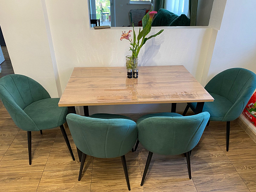 Деревянный стол Лота Лофт 140х80 дуб крафт табачный / черный матовый фото покупателя 506