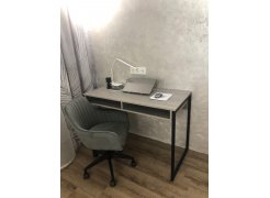 Письменный стол Леон Лофт дуб делано темный / черный матовый фото покупателя 99