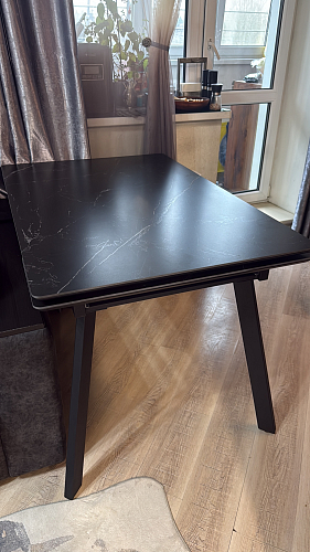 Керамический стол Норман 140(200)х80 серый мрамор larka grey / черный фото покупателя 52