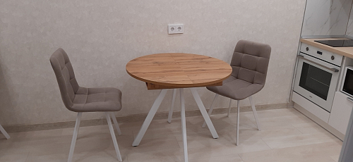 Стул на металлокаркасе Чилли К светло-серый велюр / черный каркас фото покупателя 81