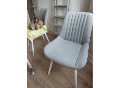 Стул на металлокаркасе Вейв светло-серый (hl 63) / 10К черный каркас фото покупателя 203