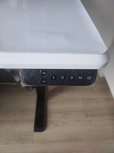 Компьютерный стол Маркос с механизмом подъема 140х80х75 орех кантри / белый фото покупателя 52