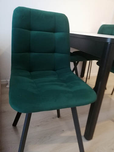 Стул на металлокаркасе Чилли синяя ткань / белый фото покупателя 1484