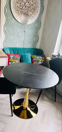 Стол Тулип 90х73 дуб вотан / белый  - Уцененный экземпляр фото покупателя 58