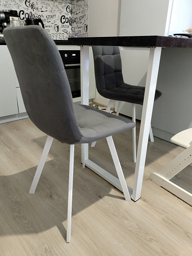 Стул на металлокаркасе Чилли темно-серый / черный каркас фото покупателя 88