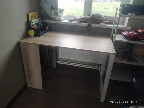 Письменный стол Битти Лофт 116х60х75 дуб вотан / черный матовый фото покупателя 2