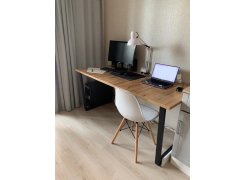 Стол Лота Лофт 140 25 мм черный матовый / бетон фото покупателя 872