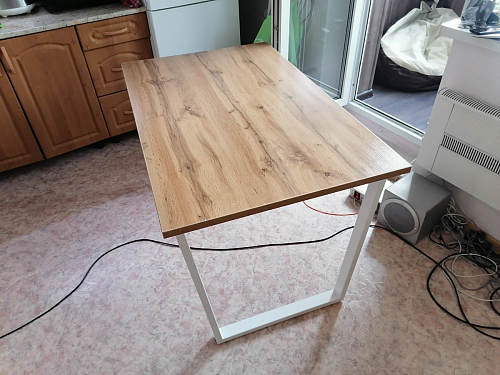 Деревянный стол Лота Лофт 120х75 белый матовый / дуб крафт золотой фото покупателя 50