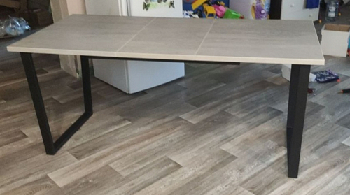 Стол Лота Лофт 140 25 мм черный матовый / бетон фото покупателя 926