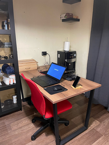 Стол Лота Лофт 140 25 мм черный матовый / бетон фото покупателя 215