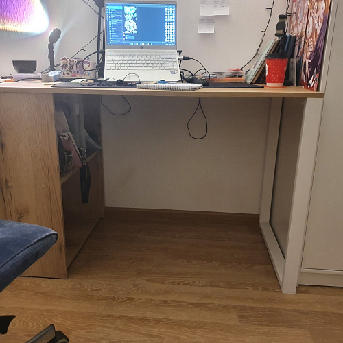 Письменный стол Битти Лофт 116х60х75 дуб делано светлый / белый матовый фото покупателя 26