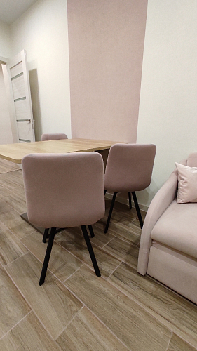 Комплект из "Стул на металлокаркасе Чилли розовый / черный каркас" 2 шт. фото покупателя 27