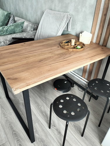 Деревянный стол Лота Лофт 140х80 черный матовый / бетон светлый фото покупателя 988