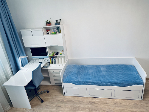 Компьютерный стол КСТ-14.1Л левый дуб сонома / белый фото покупателя 7