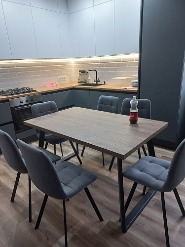 Стул на металлокаркасе Чилли синяя ткань / белый фото покупателя 1034