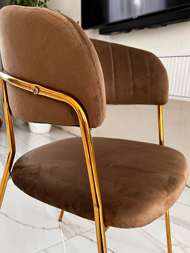 Стул на металлокаркасе Kamelia голубой / голубой / золотой фото покупателя 61