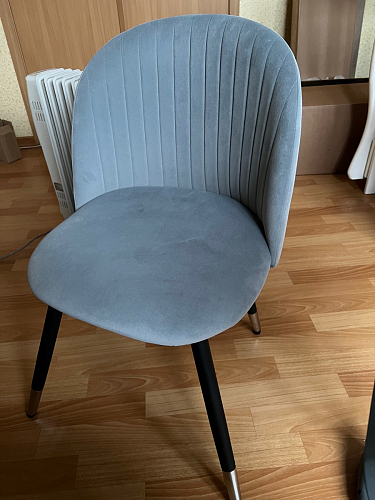 Стул на металлокаркасе Gabi 1 light blue / black / gold фото покупателя 776